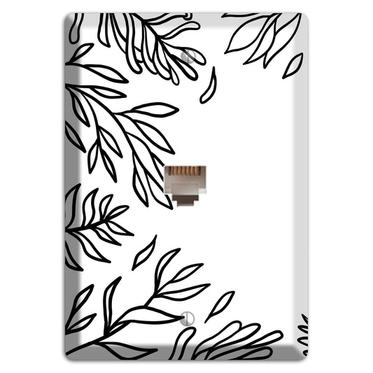 Hand-Drawn Leaves 8 Phone Wallplate