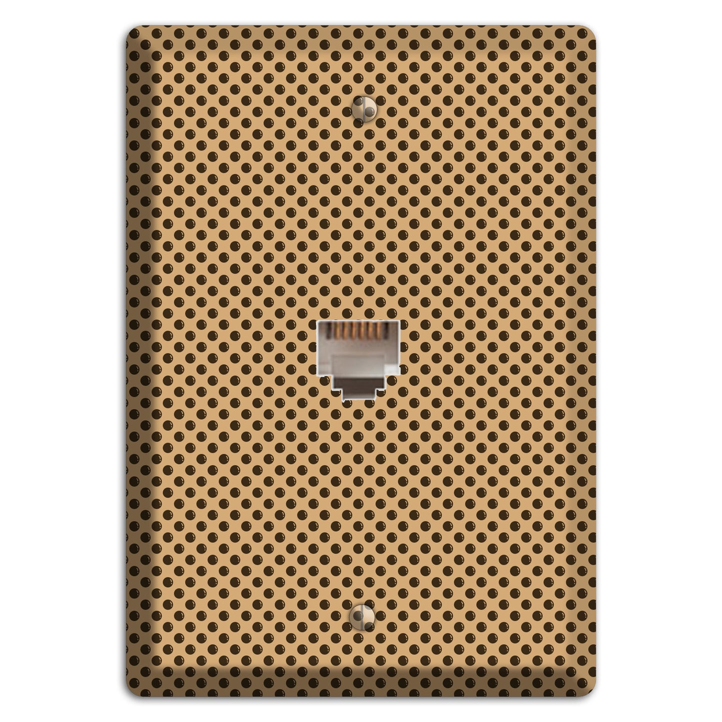 Beige with Brown Polka Dots Phone Wallplate