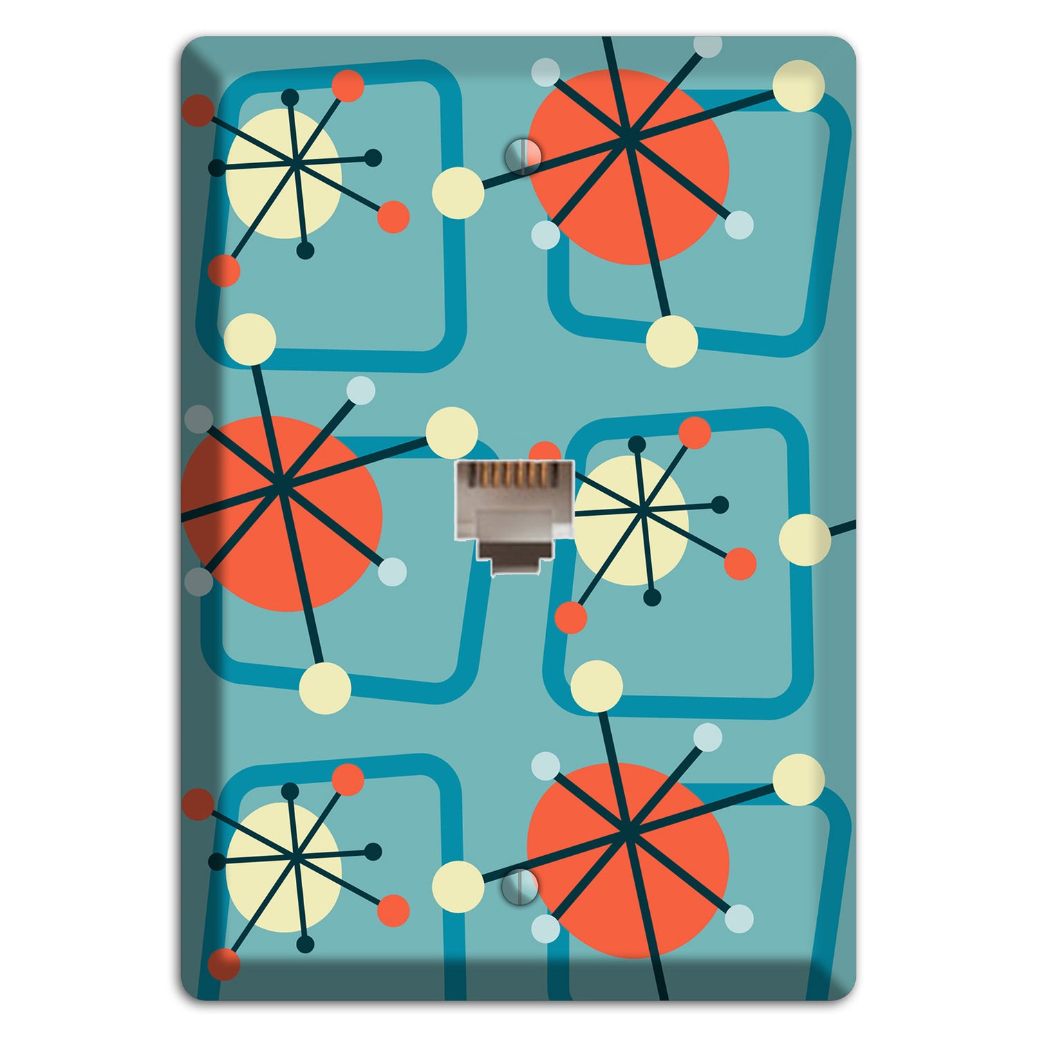 Orange Atomic Burst Phone Wallplate