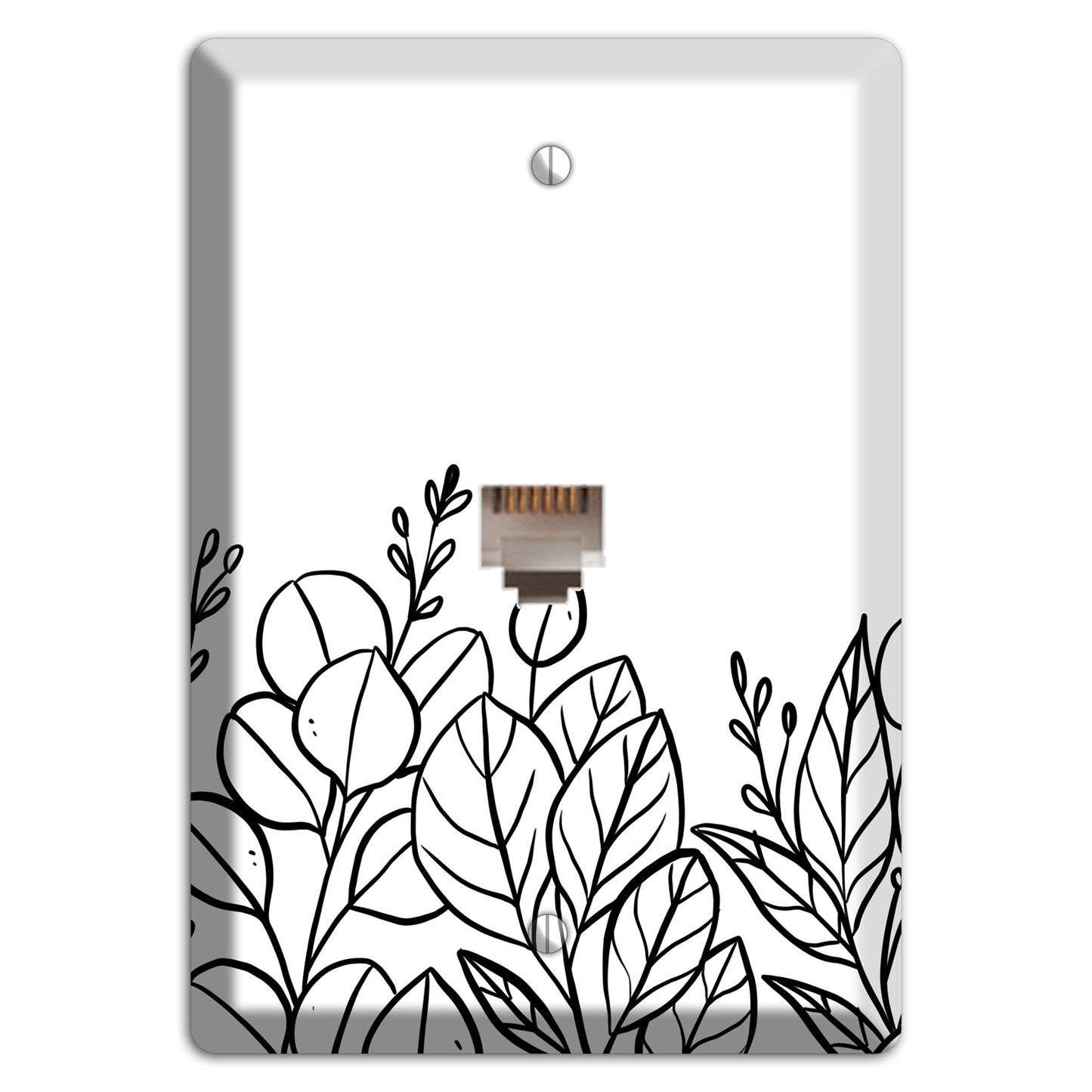 Hand-Drawn Floral 15 Phone Wallplate