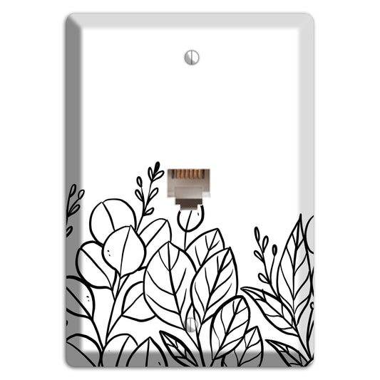 Hand-Drawn Floral 15 Phone Wallplate