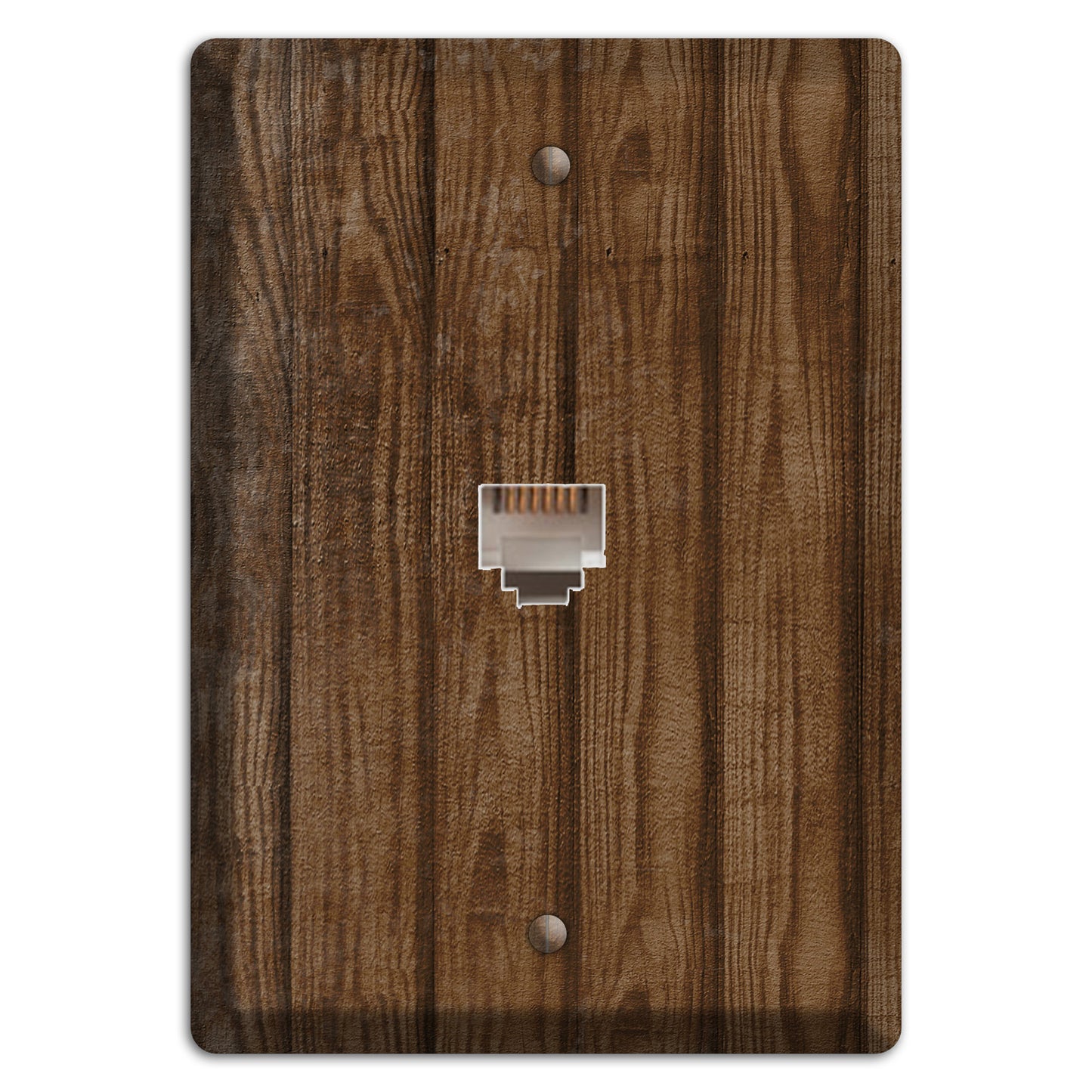 Spice Weathered Wood Phone Wallplate