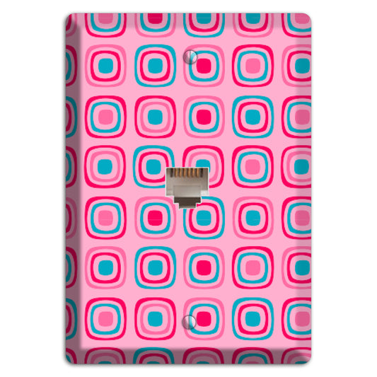 Pink and Blue Rounded Squares Phone Wallplate