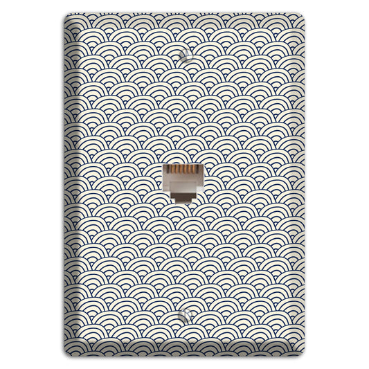 Beige Scallop Print Phone Wallplate