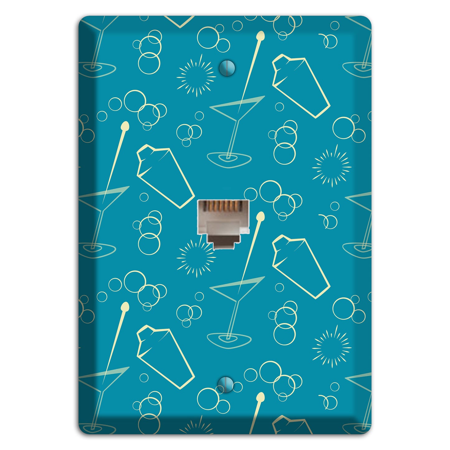 Teal Cocktail Hour Phone Wallplate