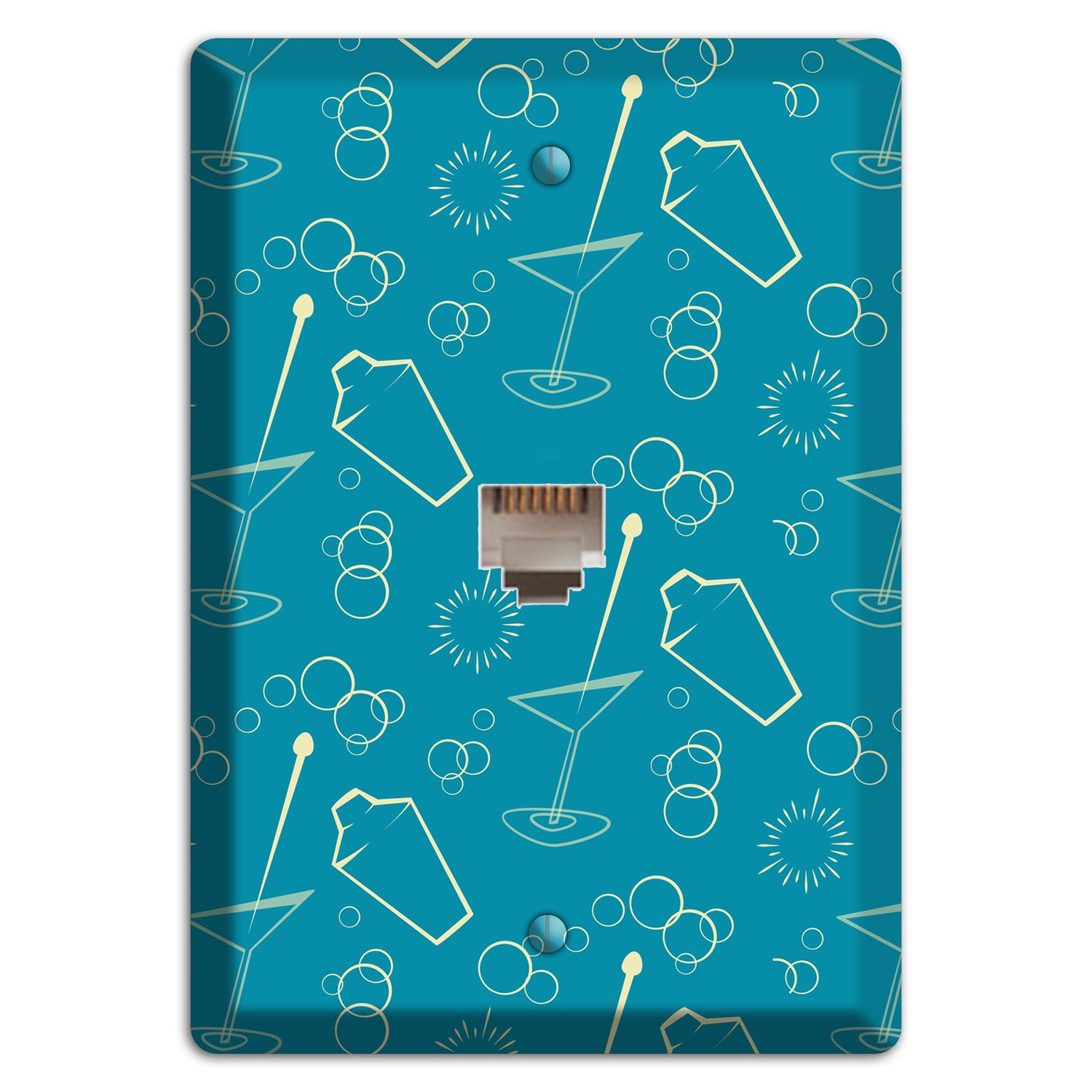 Teal Cocktail Hour Phone Wallplate