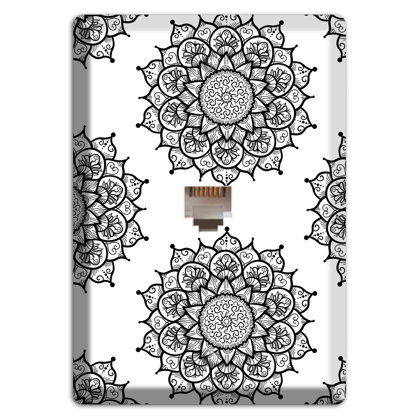 Mandala Black and White Style S Cover Plates Phone Wallplate