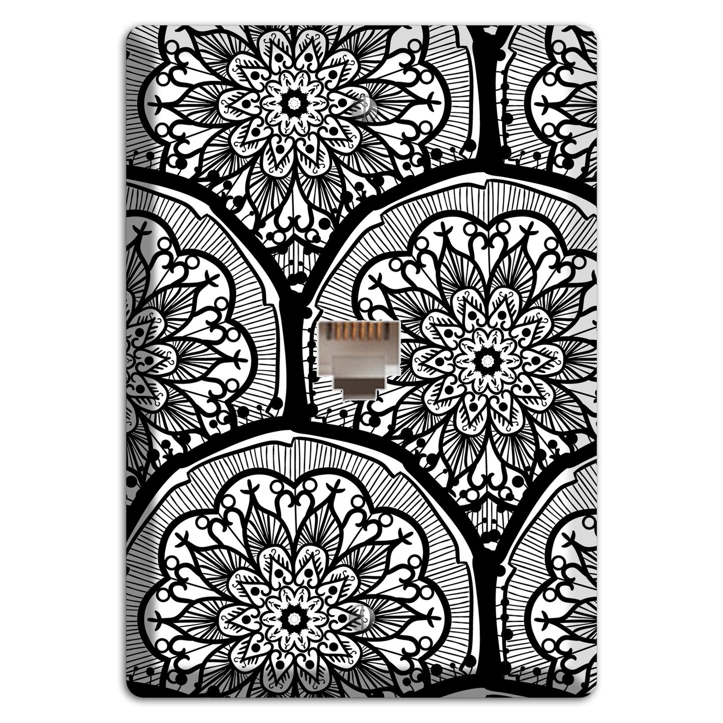 Mandala Black and White Style A Cover Plates Phone Wallplate