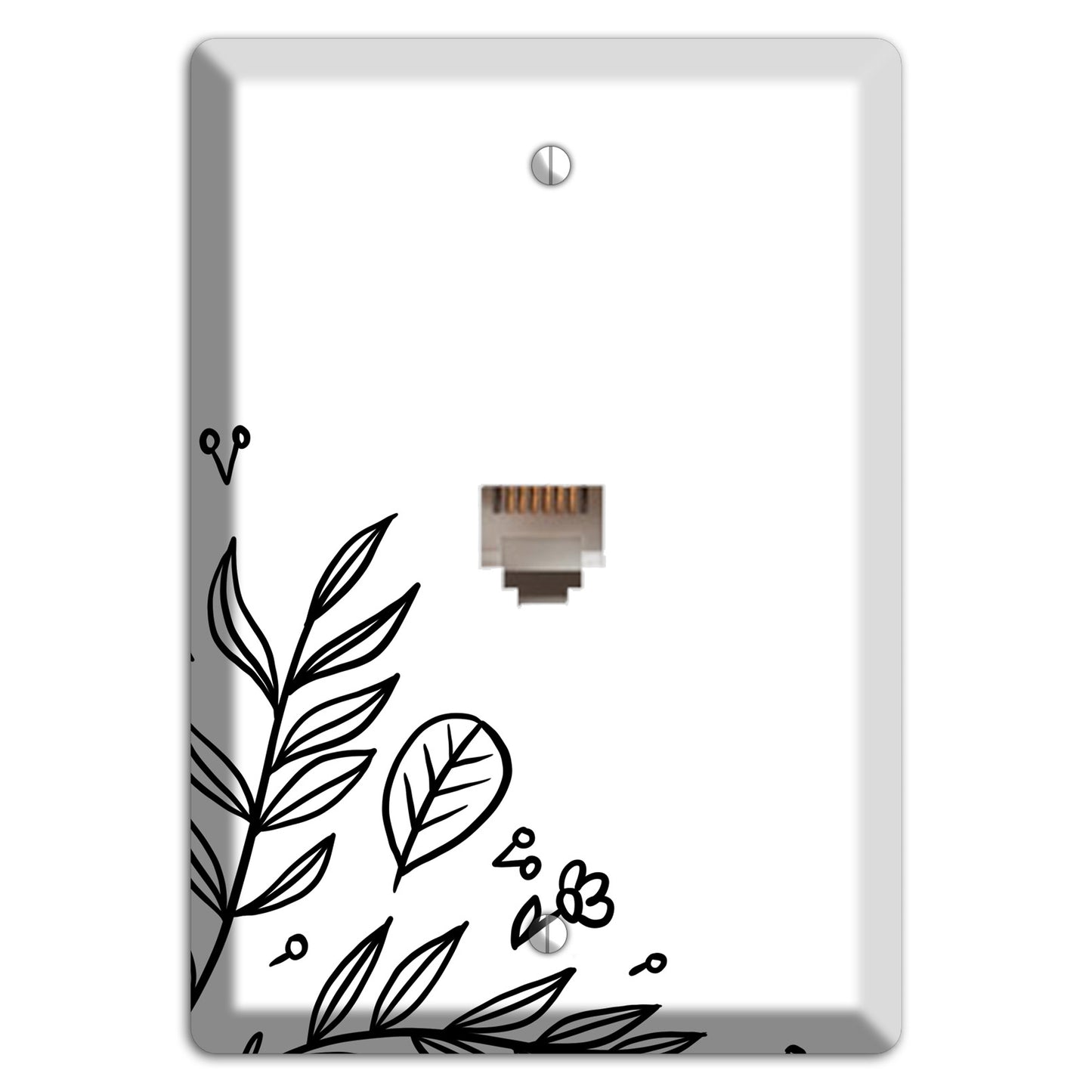 Hand-Drawn Floral 32 Phone Wallplate