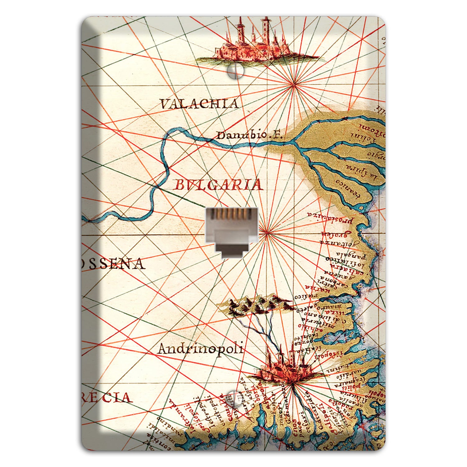 Map of Bulgaria Phone Wallplate