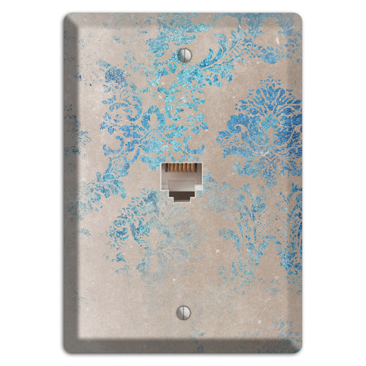 Pewter Whimsical Damask Phone Wallplate