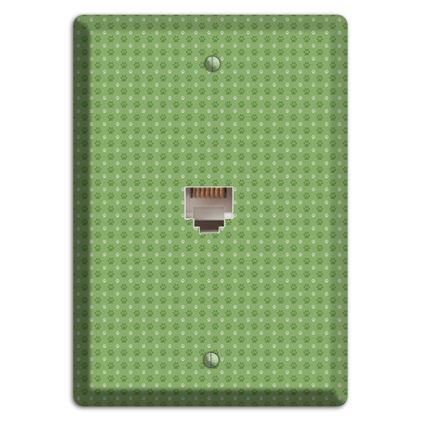 Green Paw Prints Phone Wallplate