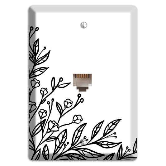 Hand-Drawn Floral 2 Phone Wallplate