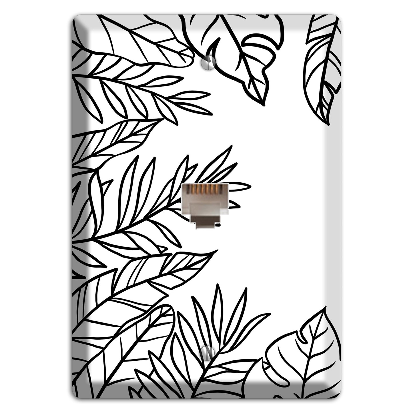 Hand-Drawn Leaves 5 Phone Wallplate