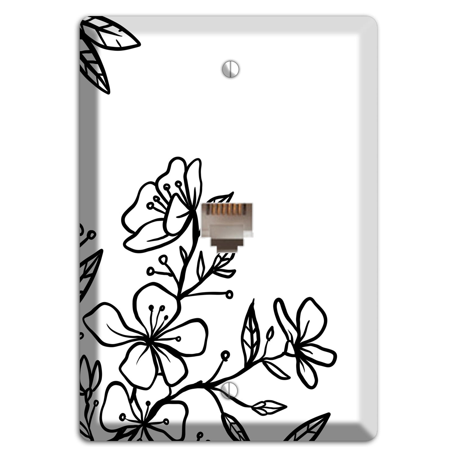 Hand-Drawn Floral 18 Phone Wallplate