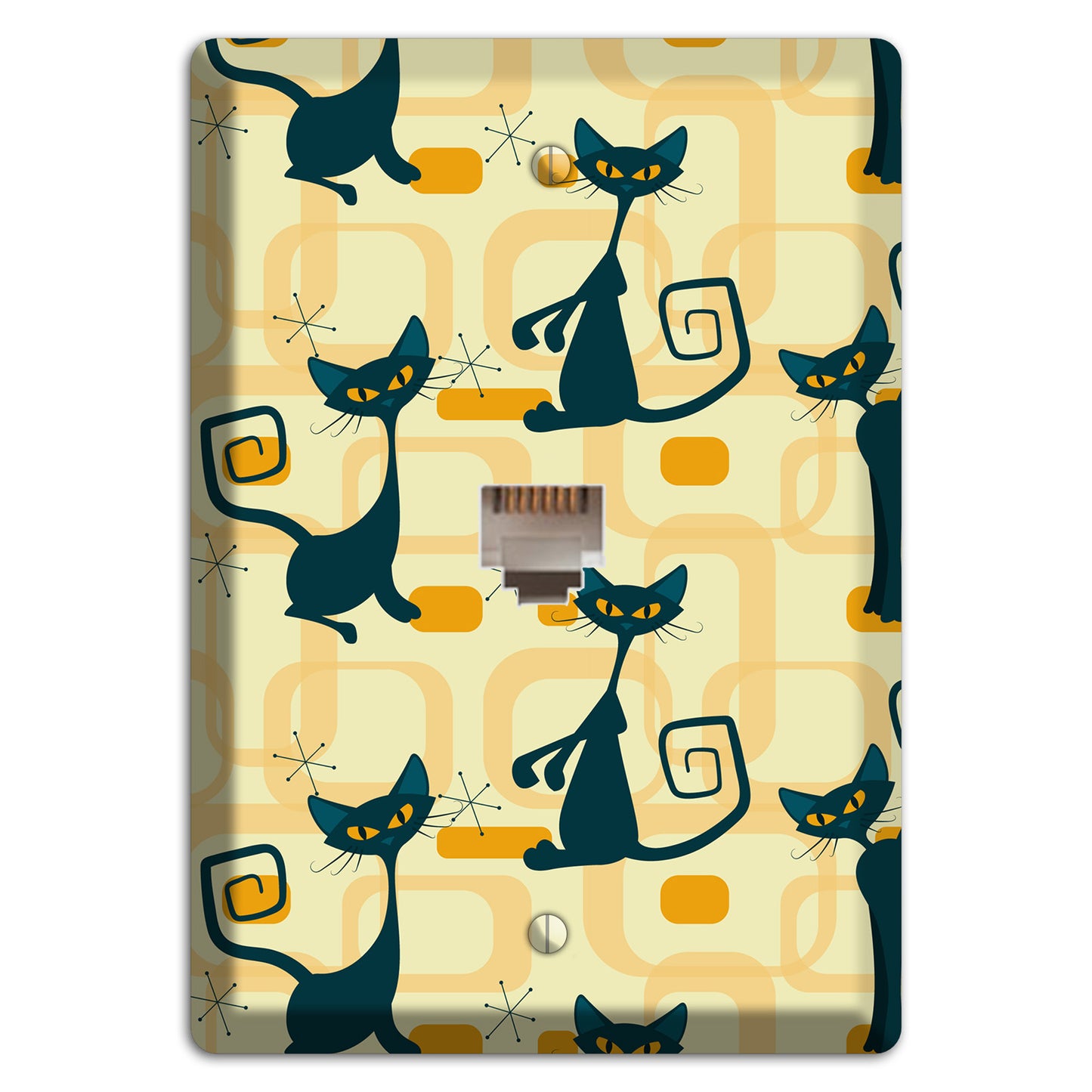 Navy Kitties Phone Wallplate