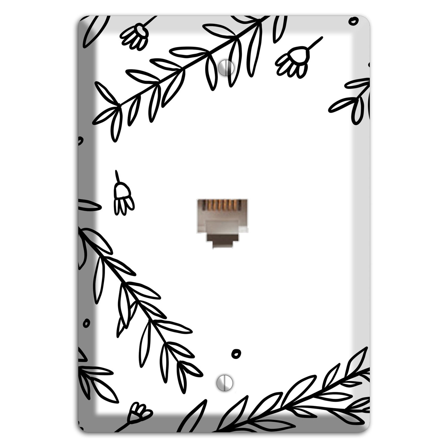 Hand-Drawn Floral 37 Phone Wallplate