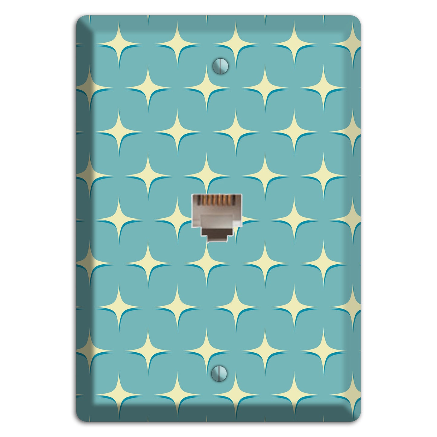 Yellow Atomic Diamond Phone Wallplate