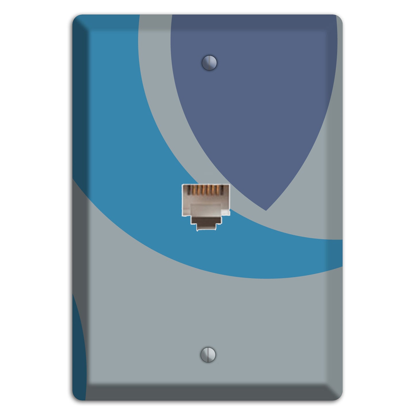 Grey and Blue Abstract Phone Wallplate