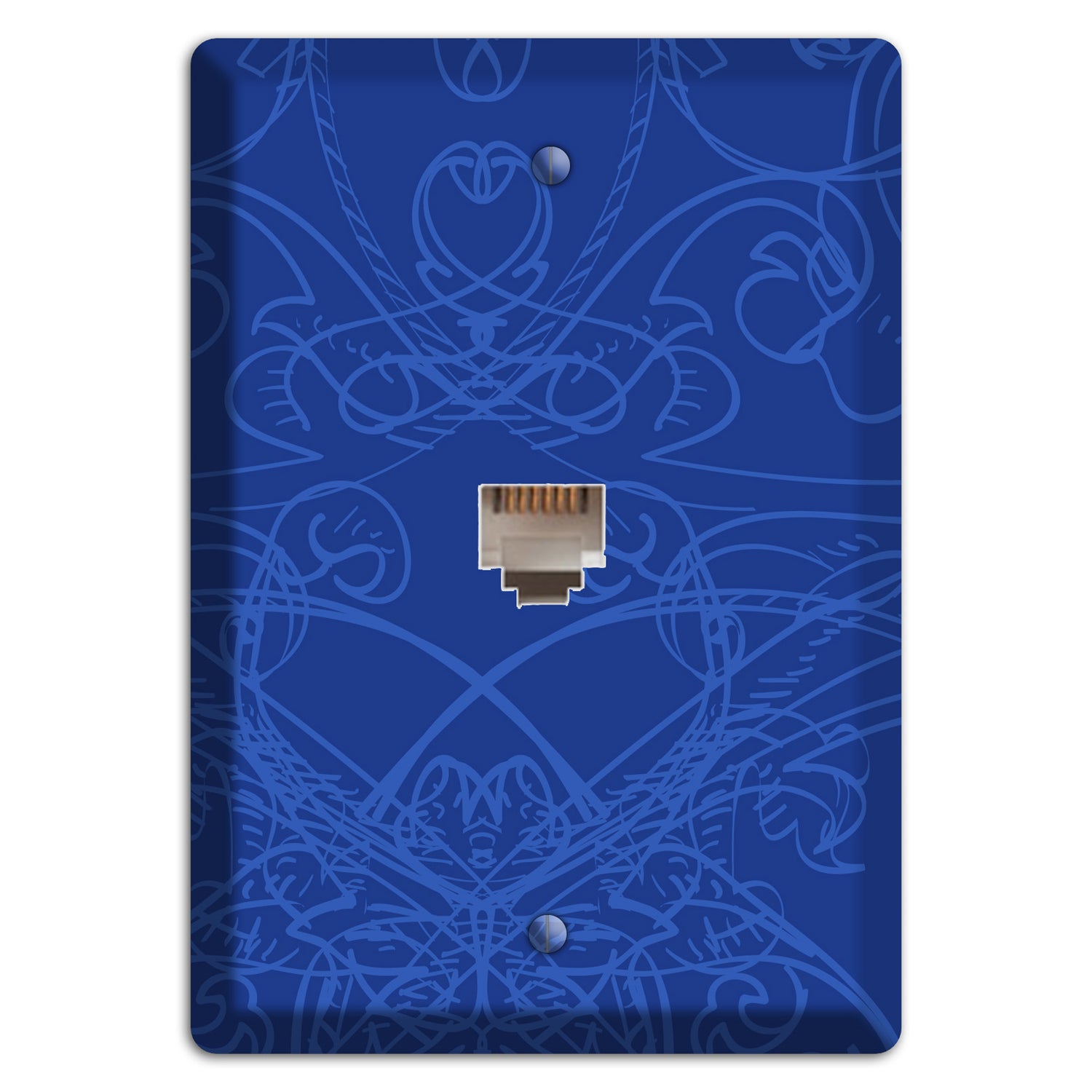 Blue Deco Sketch Phone Wallplate