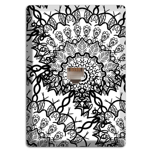 Mandala Black and White Style P Cover Plates Phone Wallplate