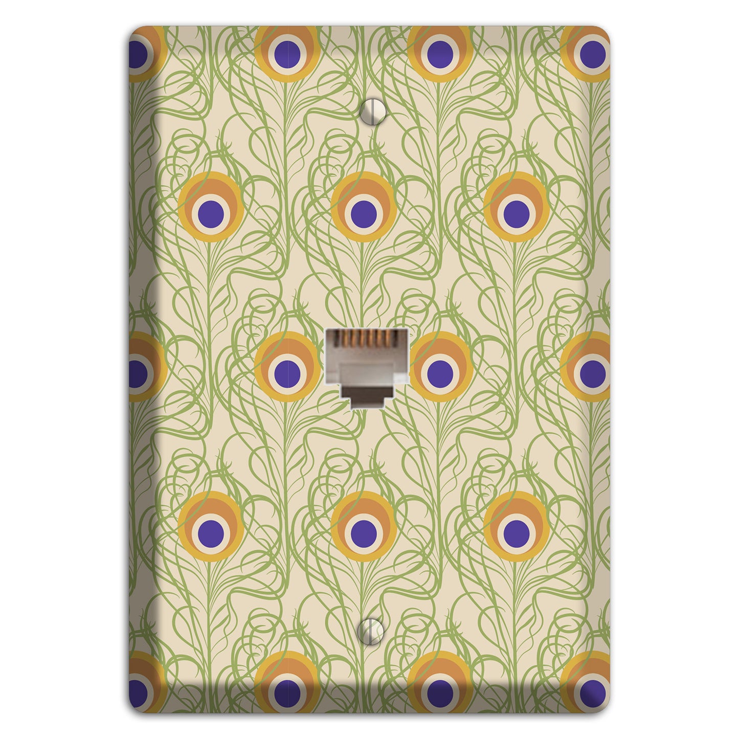 Nouveau Peacock Phone Wallplate