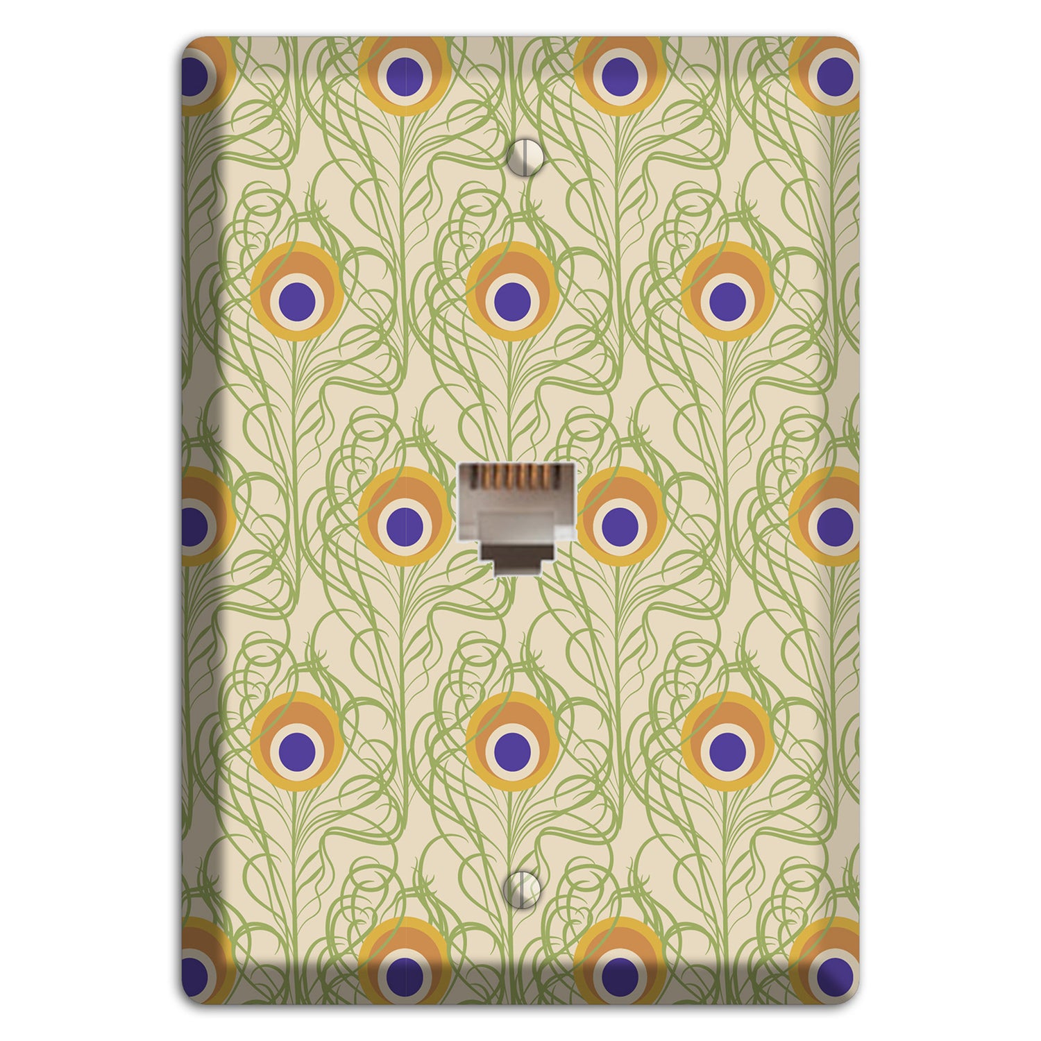 Nouveau Peacock Phone Wallplate