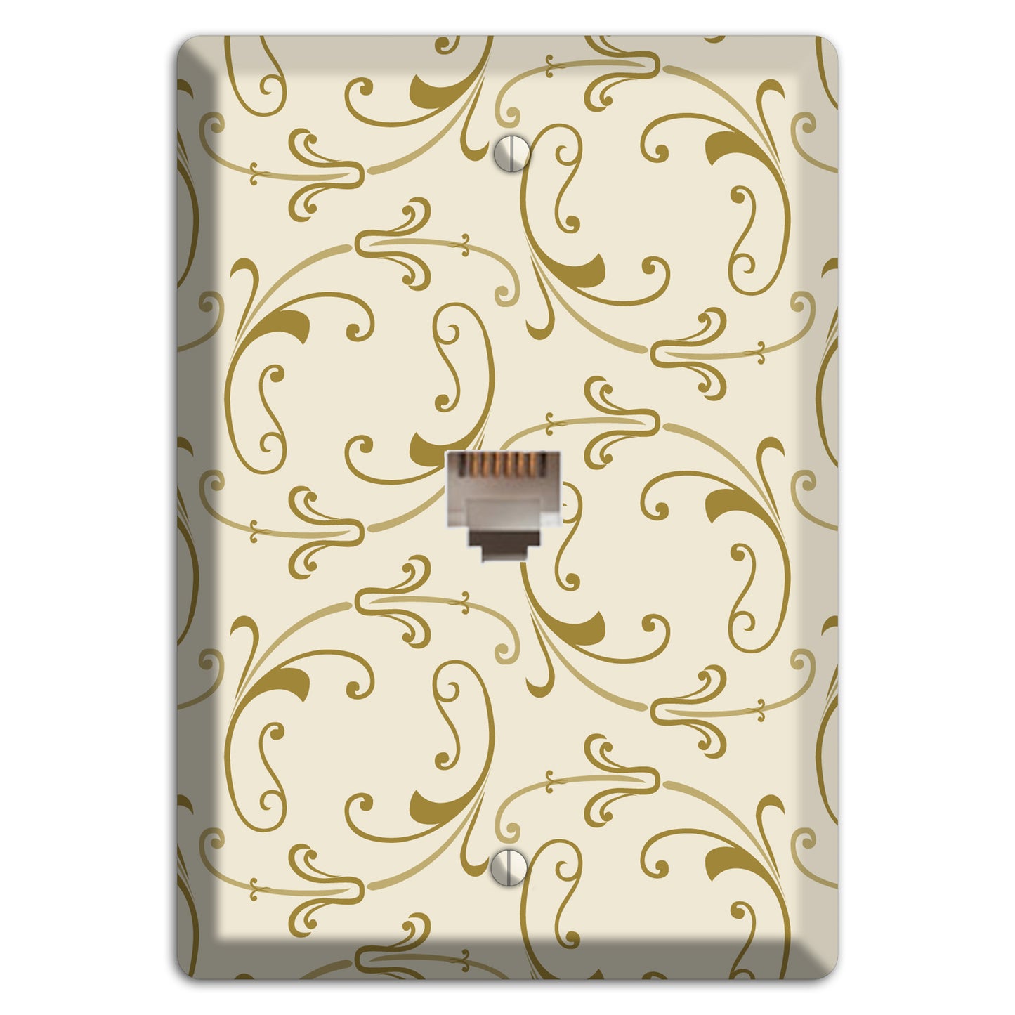 Off White with Gold Victorian Sprig Phone Wallplate