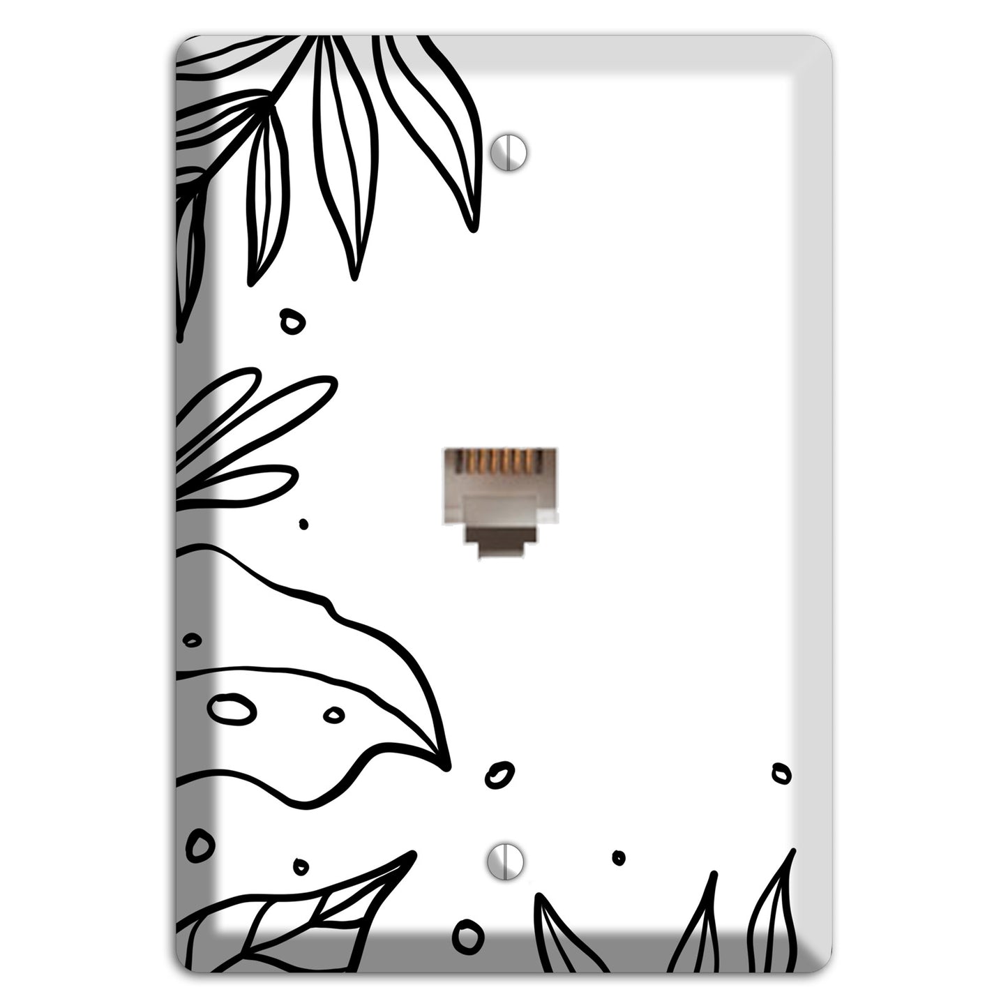 Hand-Drawn Floral 14 Phone Wallplate