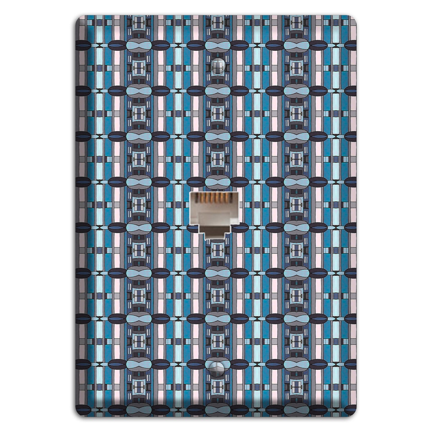 Blue and Grey Tapestry Phone Wallplate