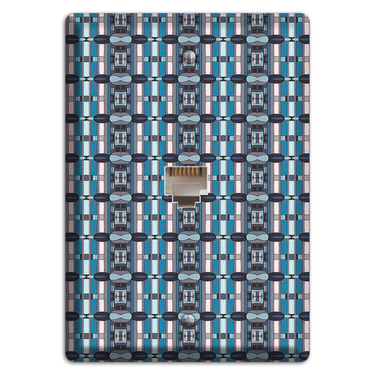 Blue and Grey Tapestry Phone Wallplate