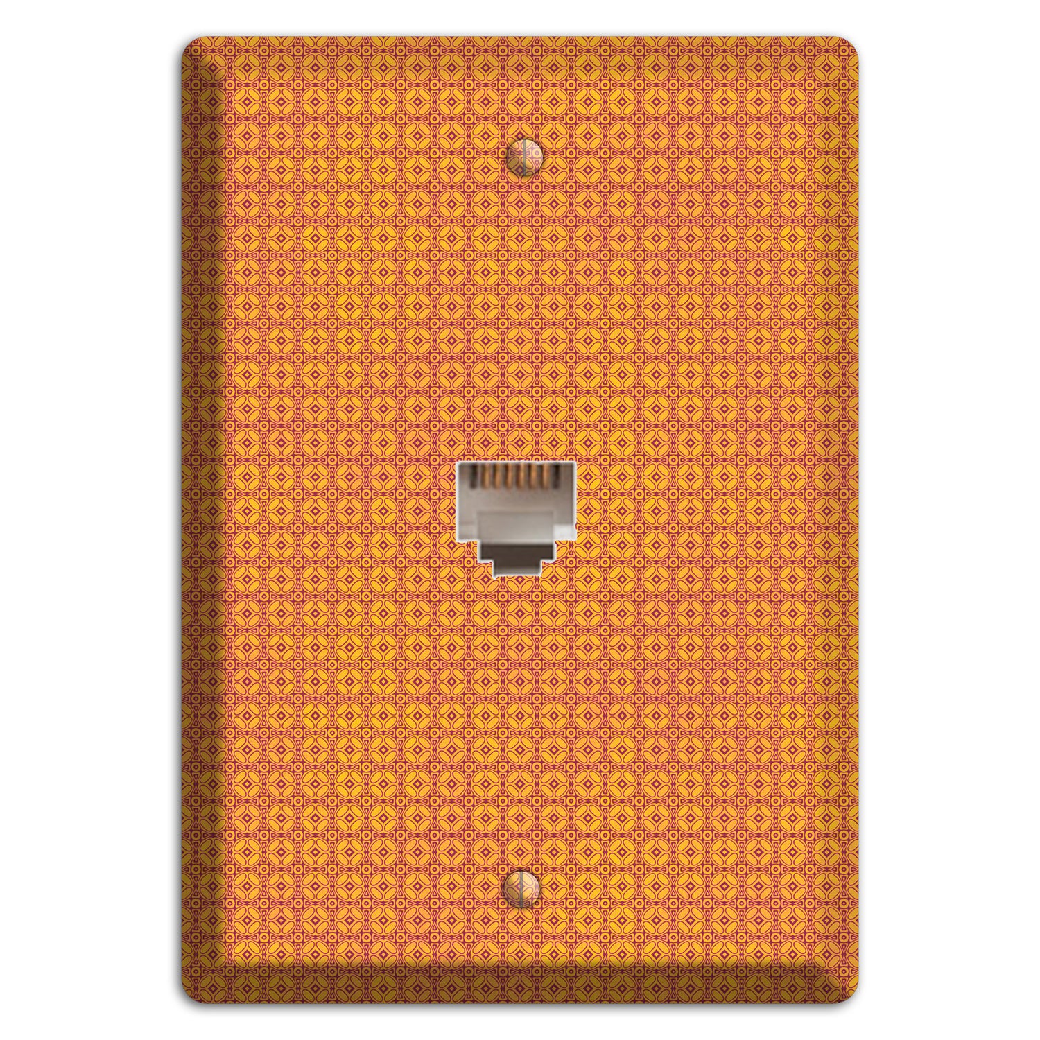 Multi Orange Arabesque Phone Wallplate