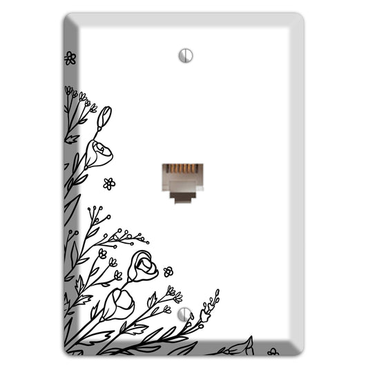 Hand-Drawn Floral 35 Phone Wallplate