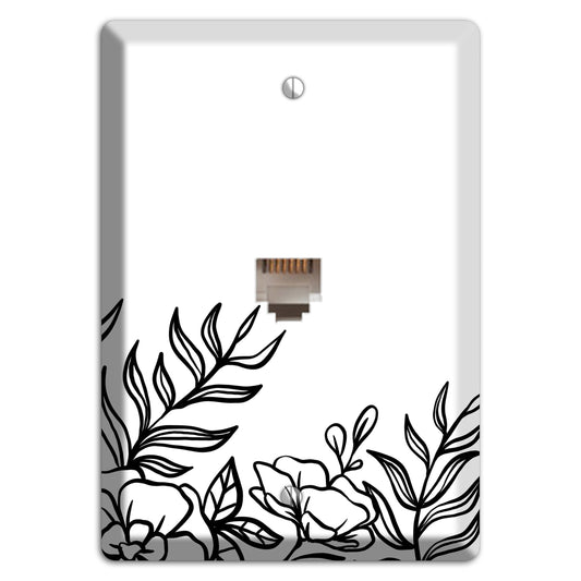 Hand-Drawn Floral 16 Phone Wallplate