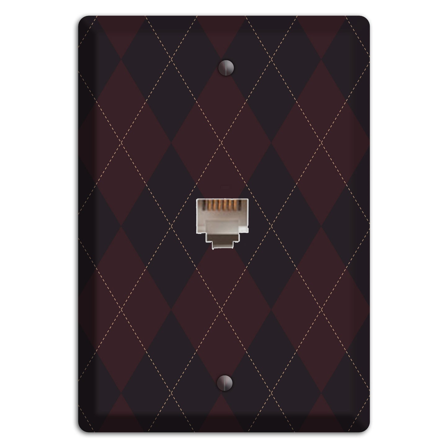 Black Argyle Phone Wallplate