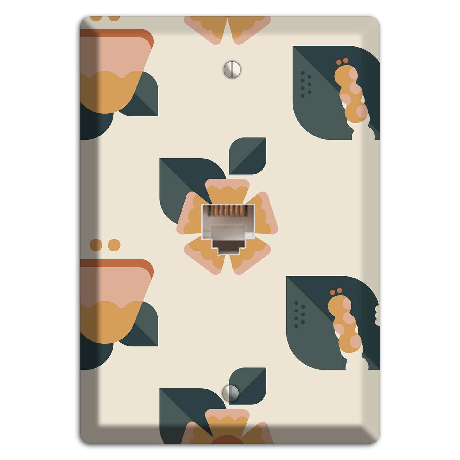 Retro Floral Caterpillar Phone Wallplate