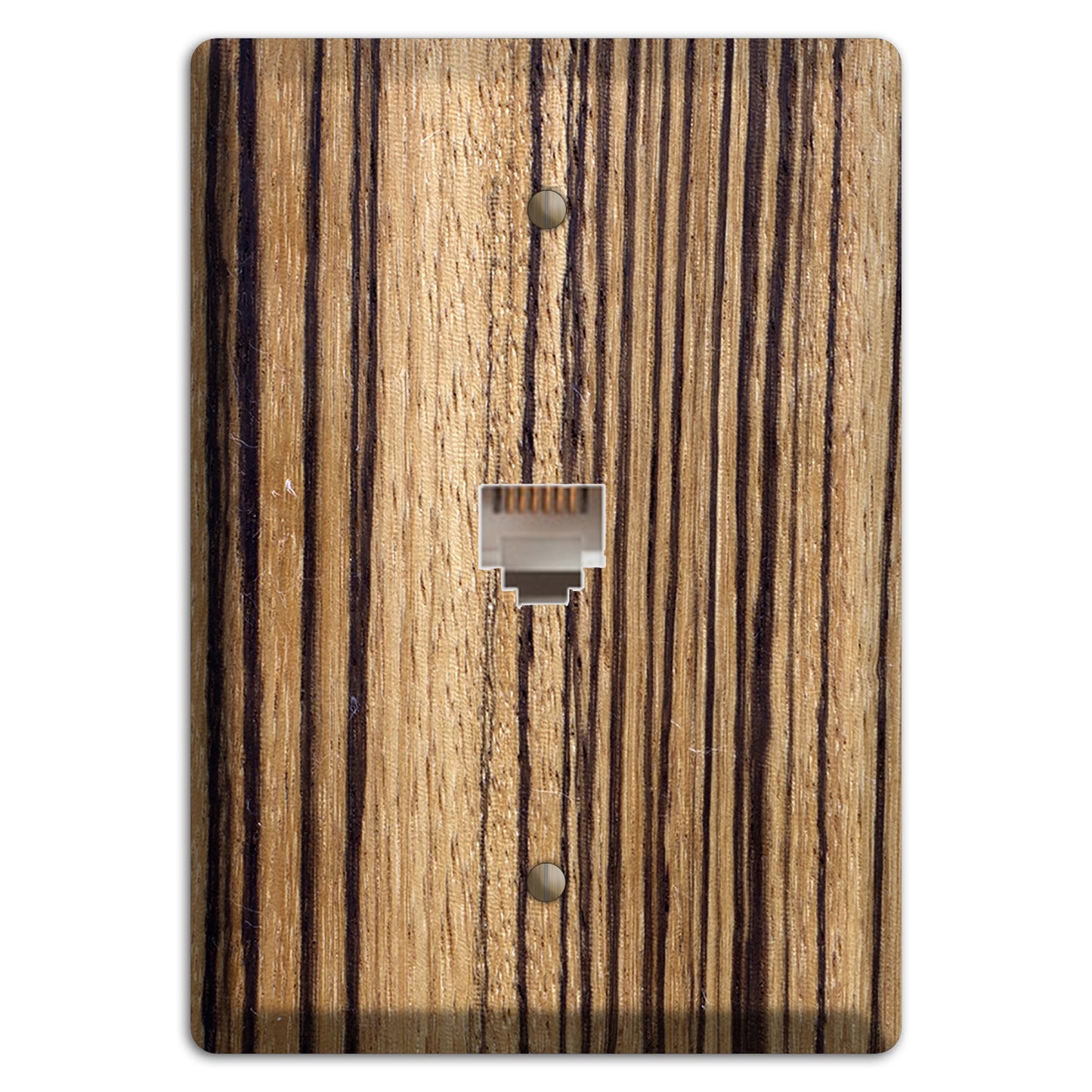 Zebrawood Wood Phone Hardware with Plate