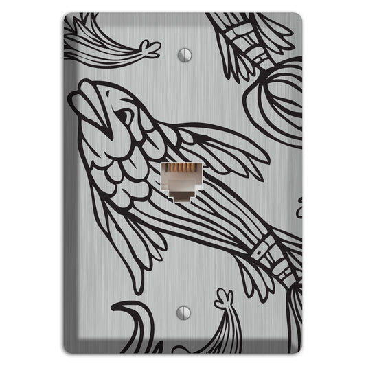 Black Koi  Stainless Phone Wallplate