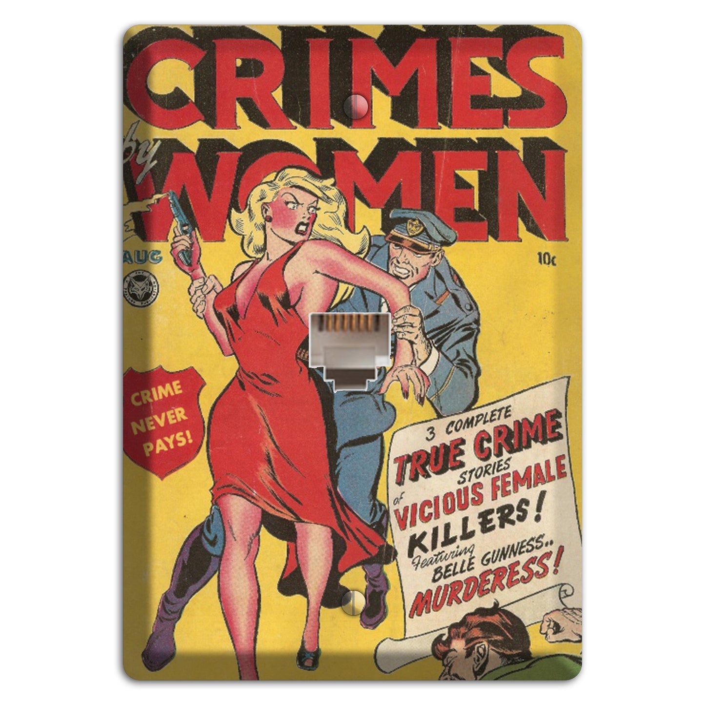 Crimes by Women Vintage Comics Phone Wallplate