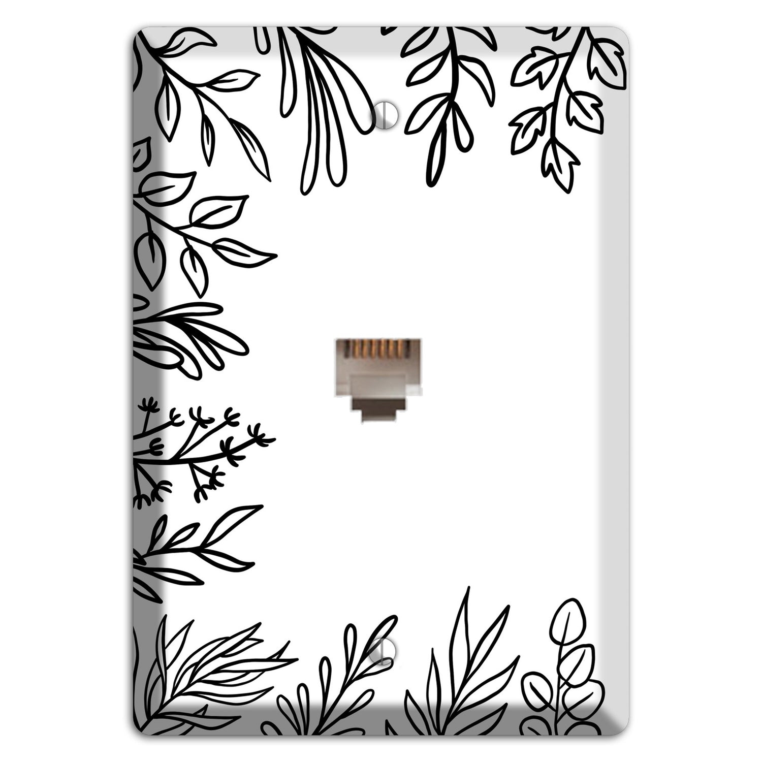 Hand-Drawn Floral 39 Phone Wallplate