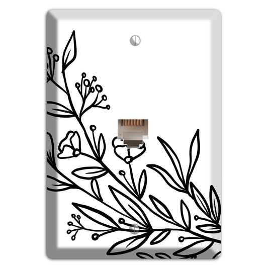 Hand-Drawn Floral 24 Phone Wallplate