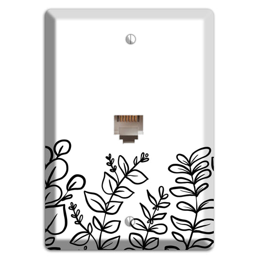 Hand-Drawn Floral 13 Phone Wallplate