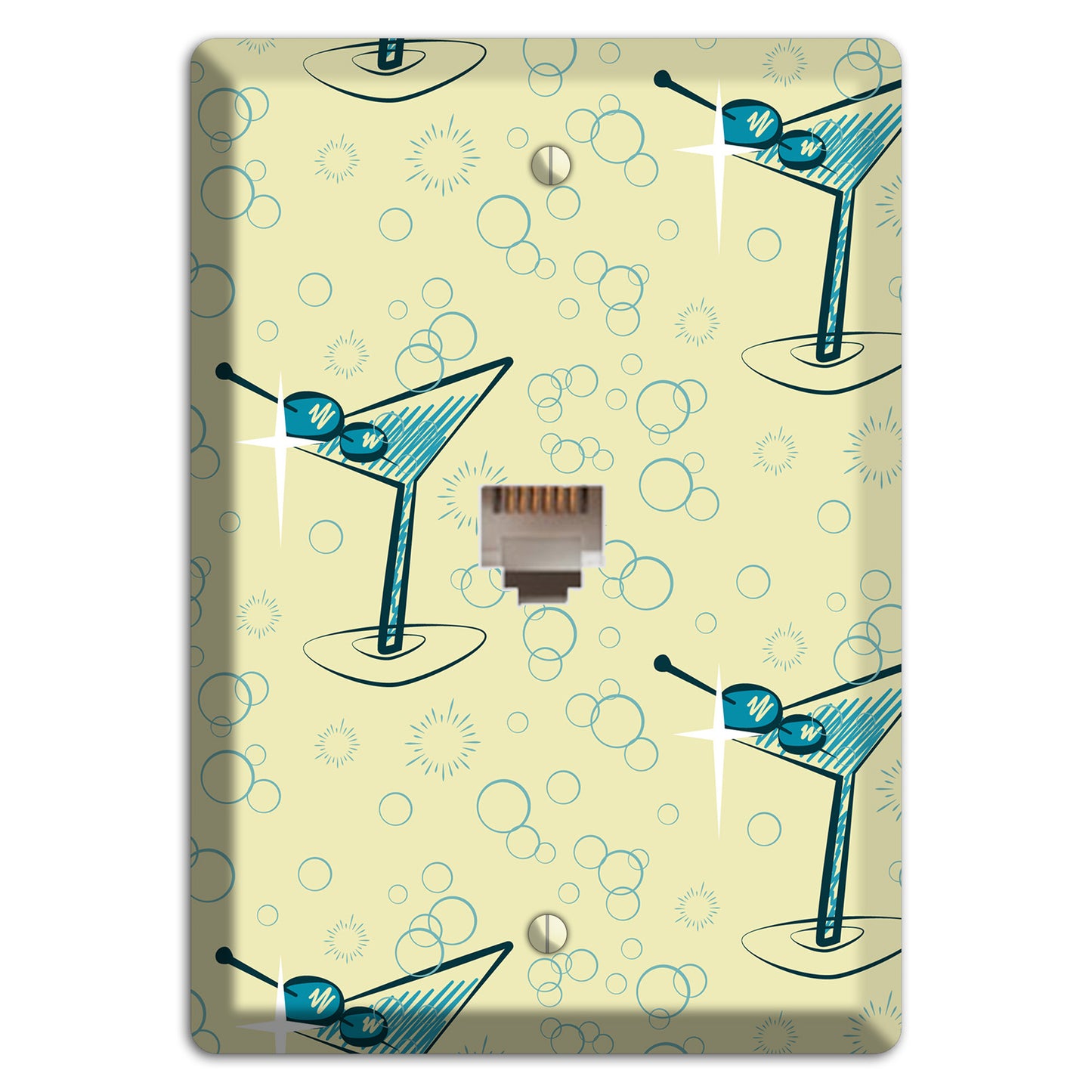 Yellow Martini Phone Wallplate