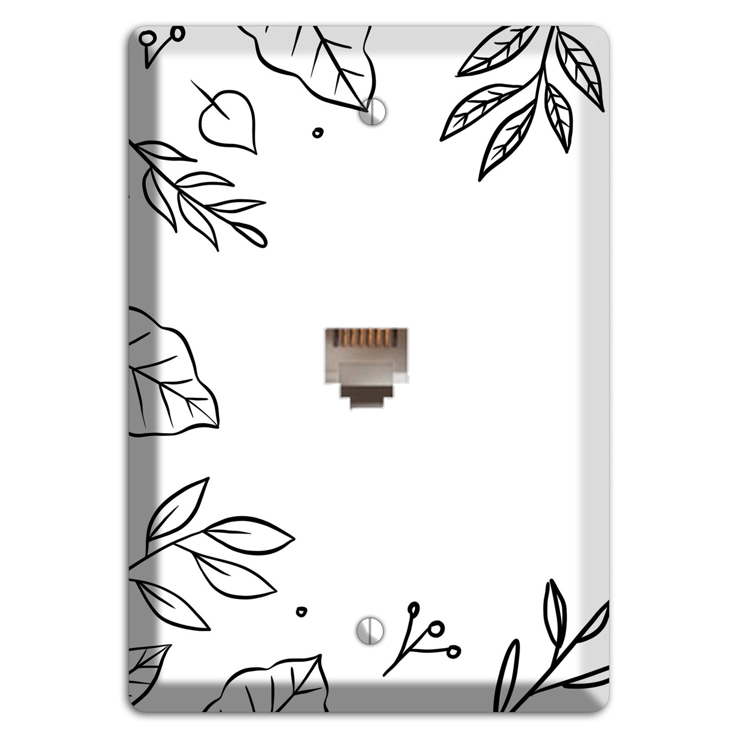 Hand-Drawn Floral 33 Phone Wallplate