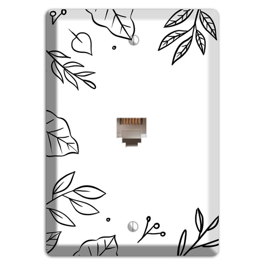 Hand-Drawn Floral 33 Phone Wallplate