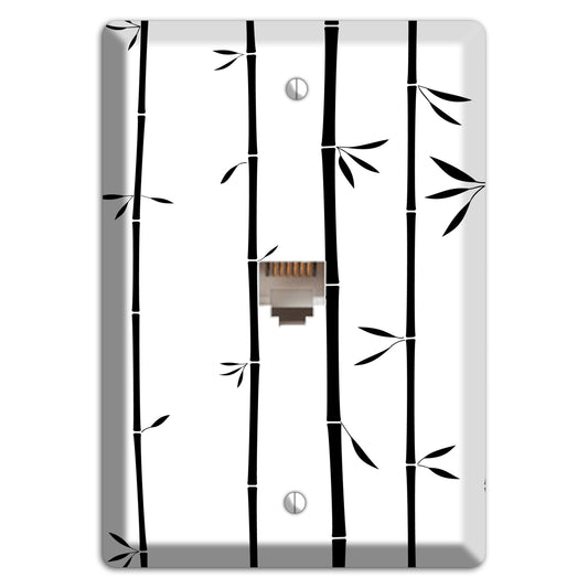 Black and White Bamboo Phone Wallplate