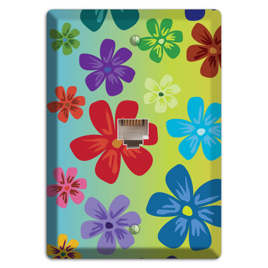 Blue to yellow Flowers Phone Wallplate