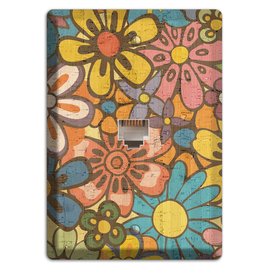 Flower Power Cork Phone Wallplate