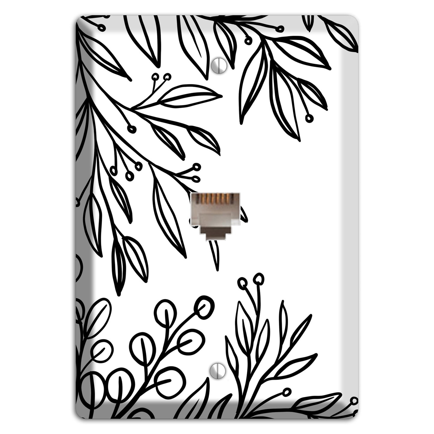 Hand-Drawn Floral 1 Phone Wallplate