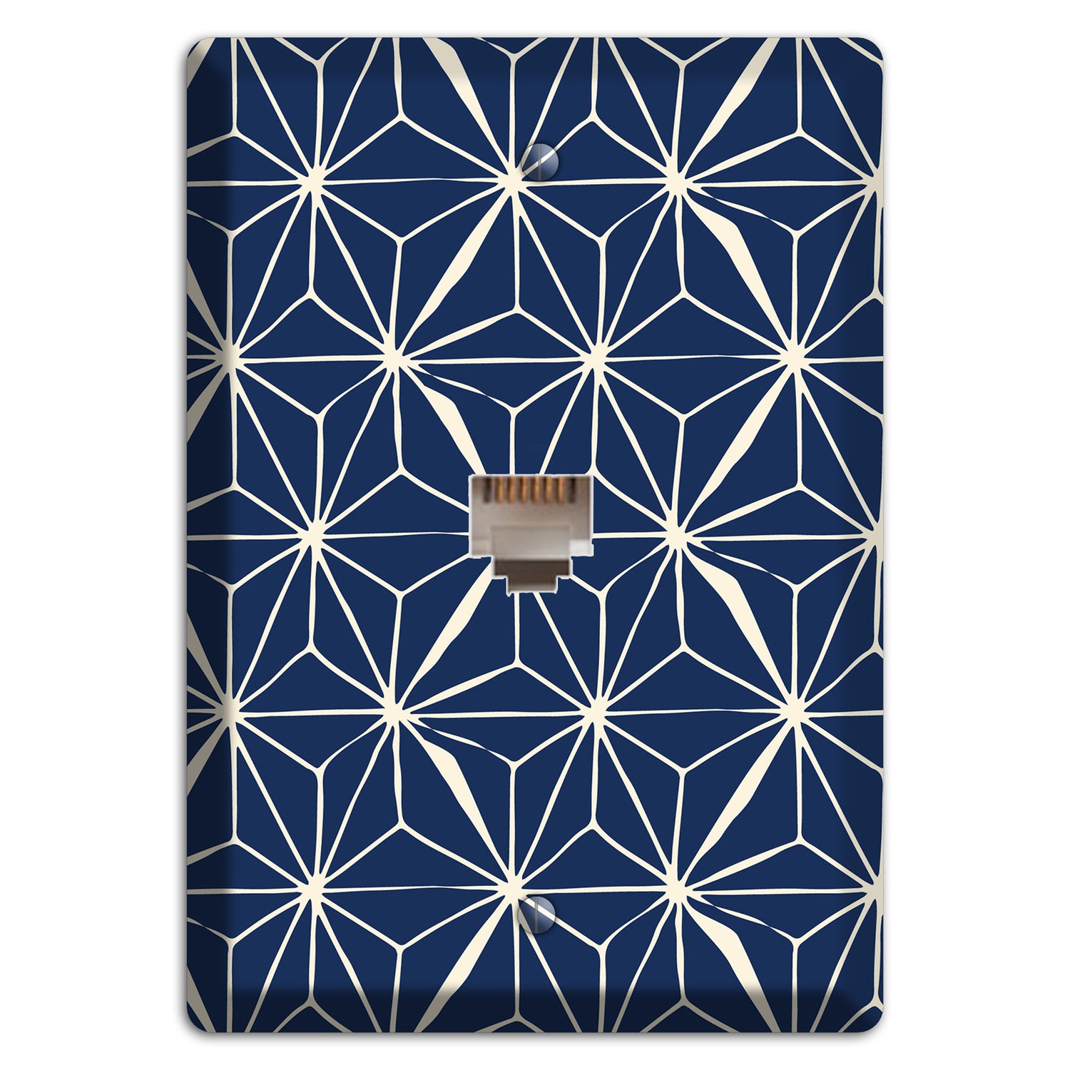 Navy Geometric Tile Phone Wallplate